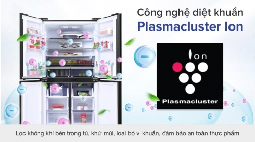 Tủ lạnh Sharp Inverter 525 Lít 4 cửa SJ-FXP600VG-BK