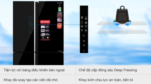 Tủ lạnh Sharp Inverter 525 Lít 4 cửa SJ-FXP600VG-BK