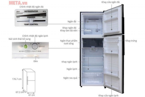 Tủ lạnh Sharp SJ-X346E-DS - 342 Lít Inverter